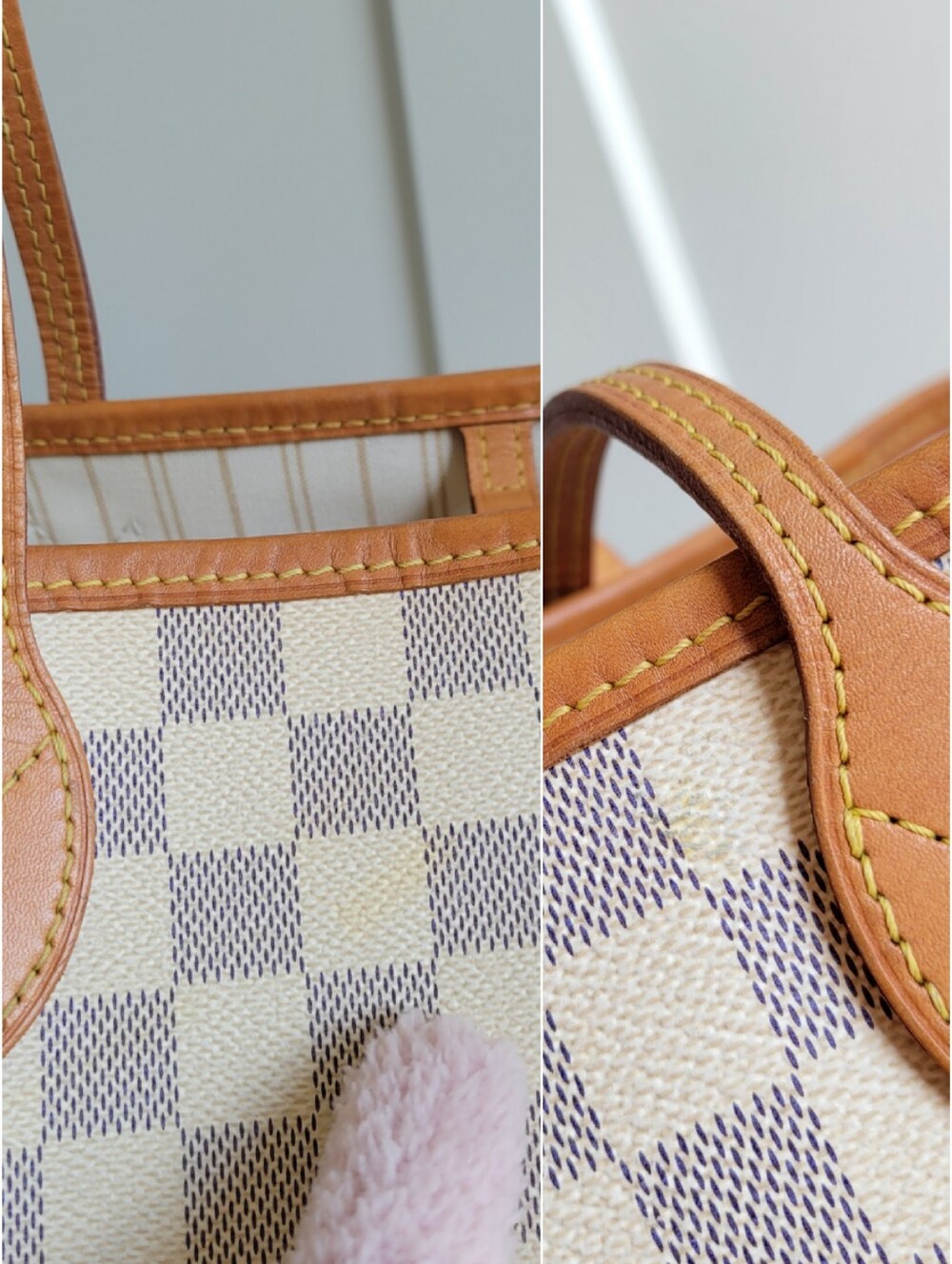 💕BEAUTIFUL Louis Vuitton Tote Bag Neverfull MM Damier AZUR - Microchipped - Picture 5 of 17